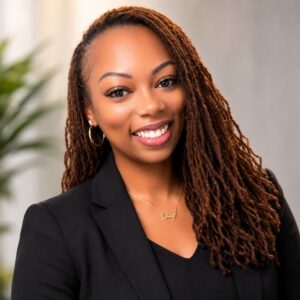 Professional portrait of Chanté Jackson, USAF 8T200 Career Field Training Superintendent at the Barnes Center for Enlisted Education, who shared a testimonial about Dr. Alisha Smith’s mentorship, leadership, and impact on personal and professional growth.