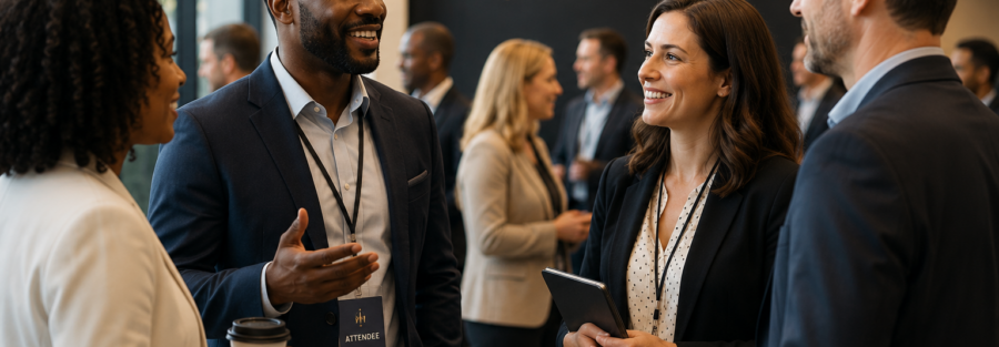 Professional leaders networking and building business relationships through meaningful conversation, collaboration, and leadership development with LINC Consulting.